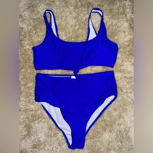 Blue High Waisted Bikini Plus Size